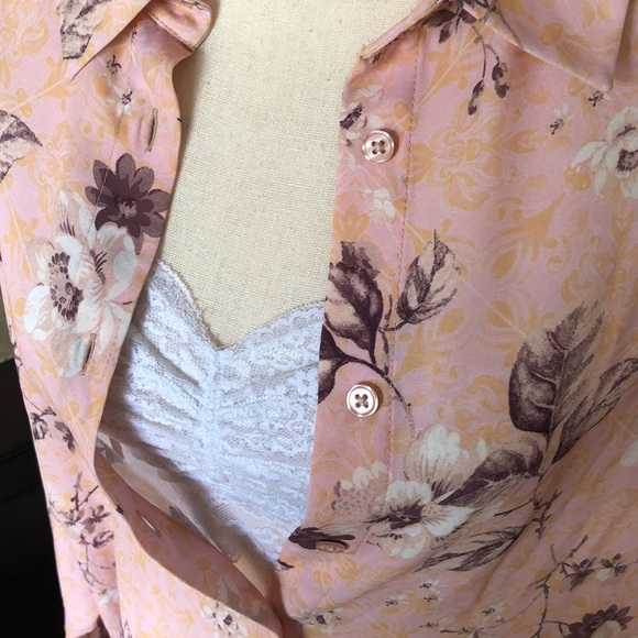 ASOS design curve polyester 70βs floral button down drop shoulder blouse 16 - Picture 11 of 15